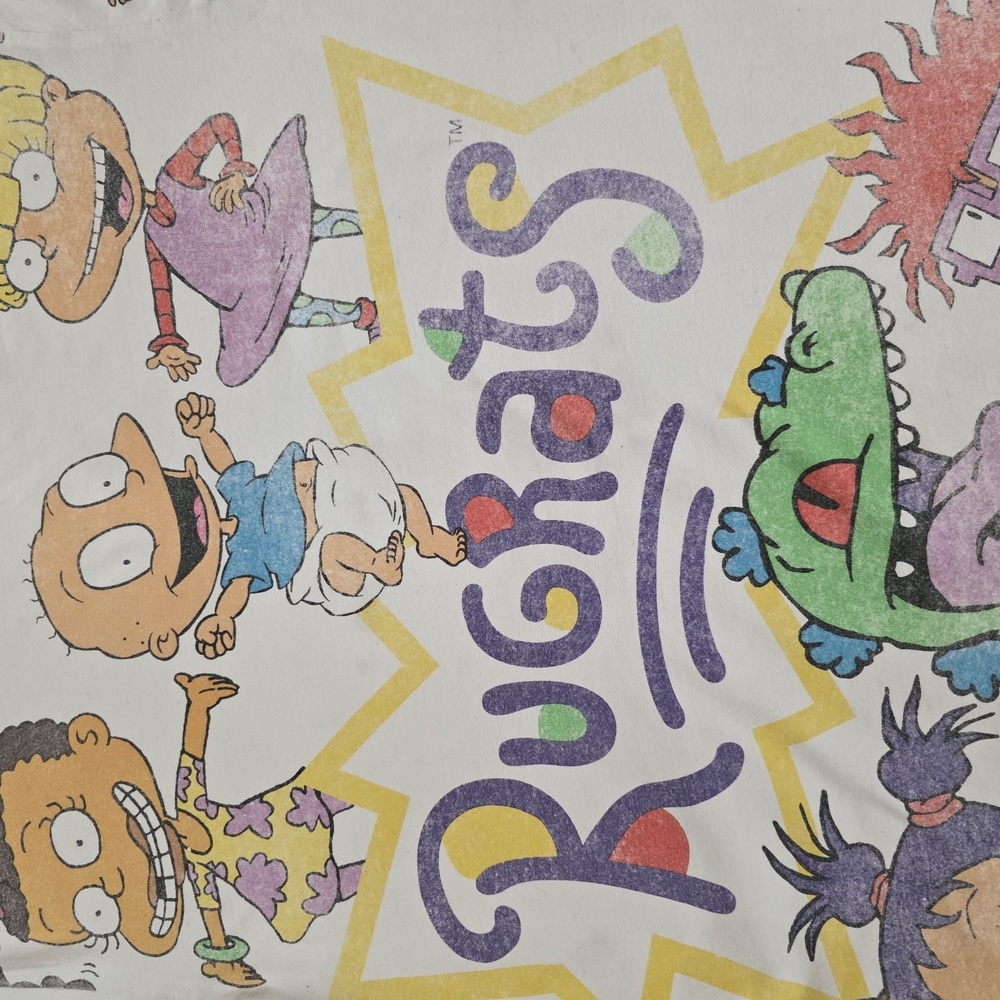 * Nickelodeon Rugrats White Tee - Short Sleeve, Vintage, Cartoons Sz Large - Picture 2 of 4
